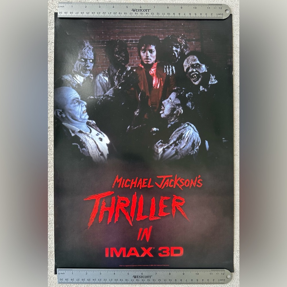 THRILLER - IMAX 3D Michael Jackson Authentic Original Promo Single Sided MINT - Picture 5 of 6